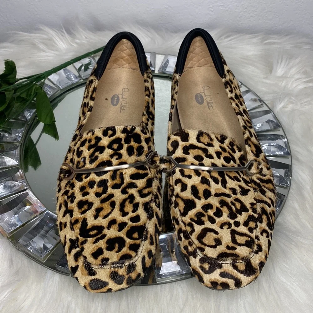 Dr. Scholl's Leopard Print Loafers in Tan and Black Size 9